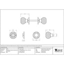 From The Anvil - Beehive Mortice/Rim Knob Set - Satin Chrome - 91974 - Choice Handles