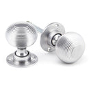 From The Anvil - Beehive Mortice/Rim Knob Set - Satin Chrome - 91974 - Choice Handles