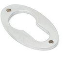 From The Anvil - Oval Euro Escutcheon - Satin Chrome - 91986 - Choice Handles