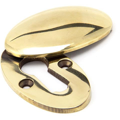 From The Anvil - Oval Escutcheon & Cover - Aged Brass - 91988 - Choice Handles