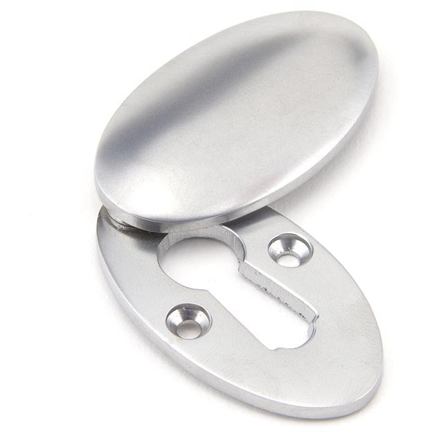 From The Anvil - Oval Escutcheon & Cover - Satin Chrome - 91993 - Choice Handles