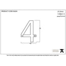 From The Anvil - Numeral 4 - Polished Bronze - 92024 - Choice Handles