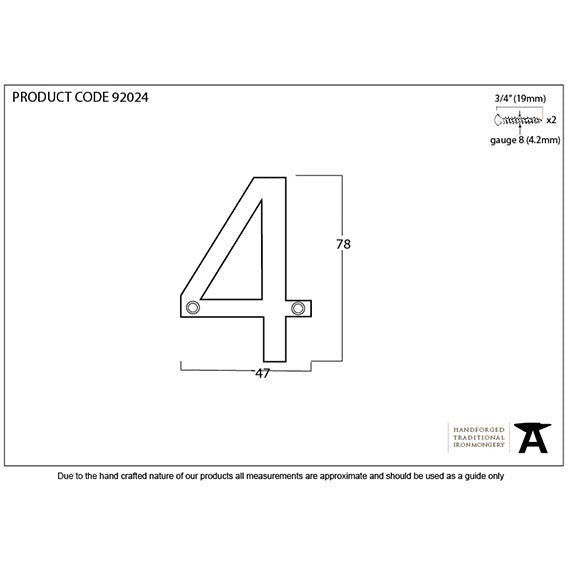 From The Anvil - Numeral 4 - Polished Bronze - 92024 - Choice Handles