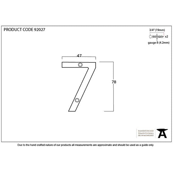 From The Anvil - Numeral 7 - Polished Bronze - 92027 - Choice Handles
