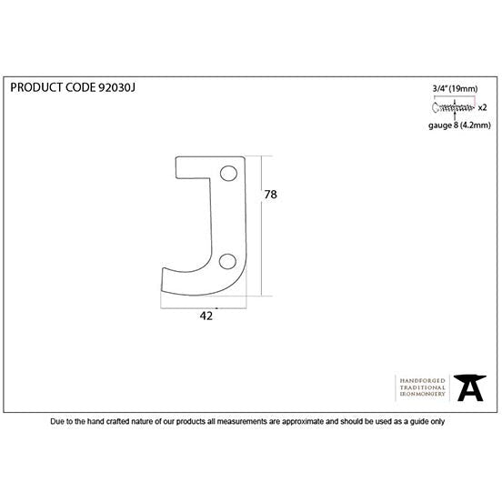 From The Anvil - Letter J - Aged Bronze - 92030J - Choice Handles