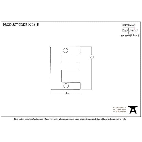 From The Anvil - Letter E - Polished Bronze - 92031E - Choice Handles