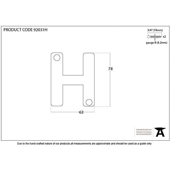 From The Anvil - Letter H - Polished Bronze - 92031H - Choice Handles