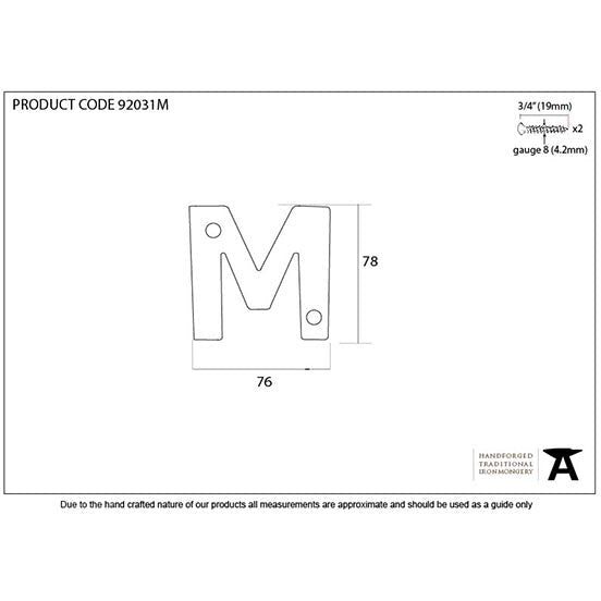 From The Anvil - Letter M - Polished Bronze - 92031M - Choice Handles