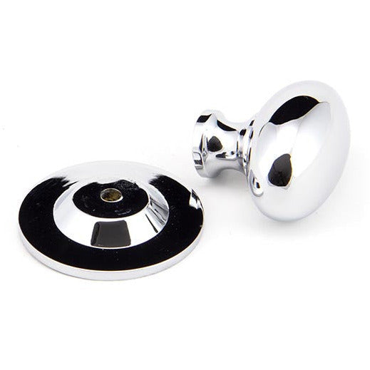 From The Anvil - Oval Cabinet Knob 40mm - Polished Chrome - 92033 - Choice Handles