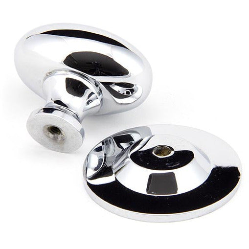 From The Anvil - Oval Cabinet Knob 40mm - Polished Chrome - 92033 - Choice Handles