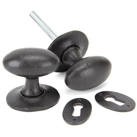 From The Anvil - Oval Mortice/Rim Knob Set - External Beeswax - 92065 - Choice Handles