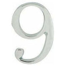 Jedo 60mm Satin Chrome Pinfix Numeral 9" - JSC-9 - Choice Handles