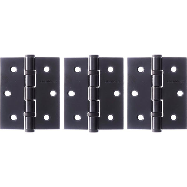 Atlantic Ball Bearing Hinges 3" x 2.5" x 2.5mm set of 3 - Matt Black - A2HB32525MB(3) - Choice Handles