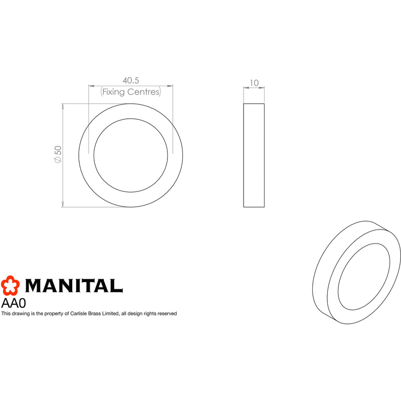 Manital - Blank Escutcheon - Polished Chrome - AA0CP - Choice Handles