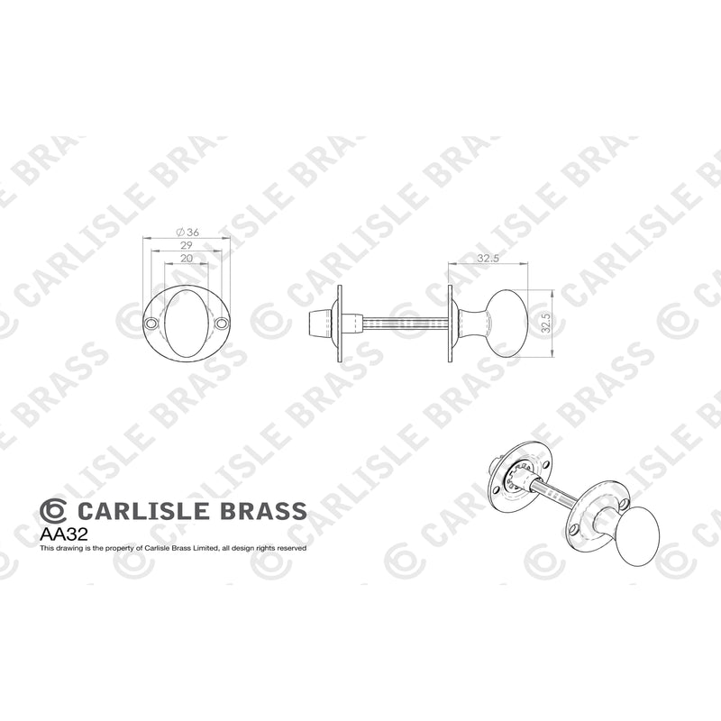 Carlisle Brass - Oval Thumb Turn with Coin Release - Polished Chrome - AA32CP - Choice Handles