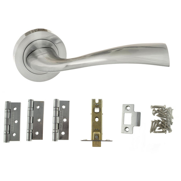 Atlantic Wave Dorpac 3"(Latchx1)+3"x2"(Hingex3) - Satin Chrome - ADPECO30SC - Choice Handles