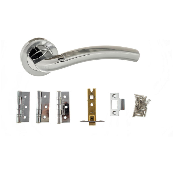 Atlantic Crest Dorpac 3"(Latchx1)+3"x2"(Hingex3) - Satin Chrome/Polished Chrome - ADPECO50SCPC - Choice Handles