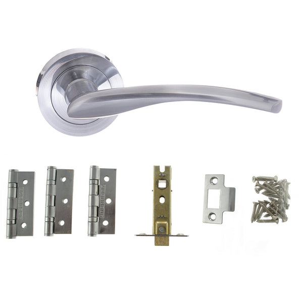 Atlantic Arizona Dorpac 3"(Latchx1)+3"x2"(Hingex3) - Satin Chrome - ADPS22RSC - Choice Handles