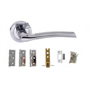 Atlantic Indiana Dorpac 3"(Latchx1)+3"x2"(Hingex3) - Satin Chrome/Polished Chrome - ADPS33RSCPC - Choice Handles
