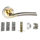 Atlantic Indiana Dorpac 3"(Latchx1)+3"x2"(Hingex3) - Satin Nickel/Polished Brass - ADPS33RSNBP - Choice Handles