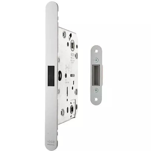 AGB Revolution XT Magnetic Bathroom Lock 60mm backset - Satin Chrome - AGBMLWCSC - Choice Handles