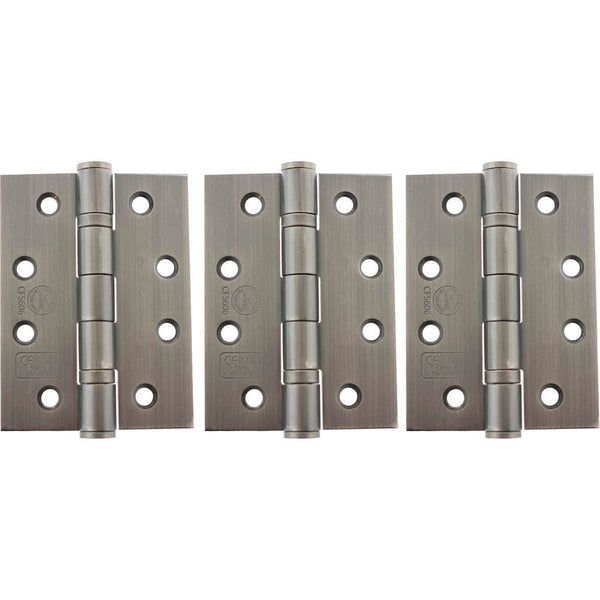 Atlantic Ball Bearing Hinges Grade 13 Fire Rated 4" x 3" x 3mm set of 3 - Matt Gun Metal - AH1433MBN(3) - Choice Handles