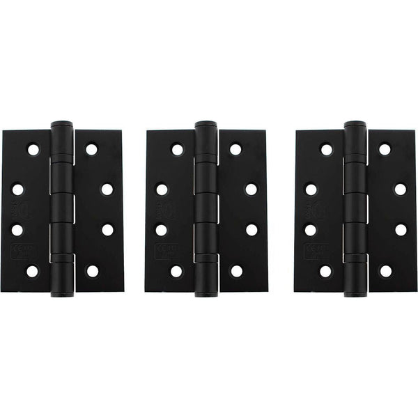 Atlantic Ball Bearing Hinges Grade 13 Fire Rated 4" x 3" x 3mm set of 3 - Matt Black - AH1433MB(3) - Choice Handles