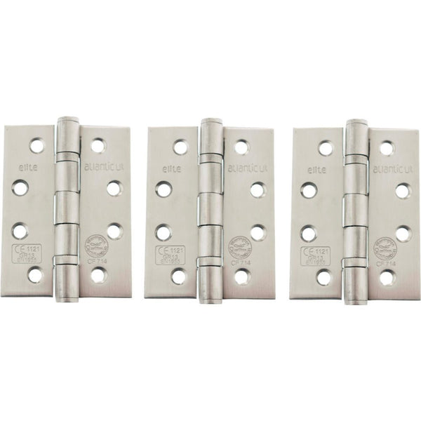 Atlantic Ball Bearing Hinges Grade 13 Fire Rated 4" X 3" X 3mm set of 3 - Satin Stainless Steel - AH1433SSS(3) - Choice Handles