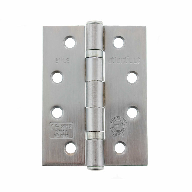 Atlantic - Atlantic Ball Bearing Hinges Grade 11 Fire Rated 4" x 3" x 2.5mm set of 3 - Satin Chrome - AHG111433SC(3) - Choice Handles