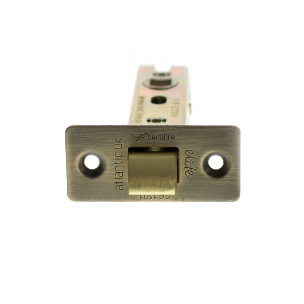 Atlantic Fire-Rated CE Marked Bolt Through Tubular Latch 2.5" - Matt Antique Brass - ALCE25MAB - Choice Handles