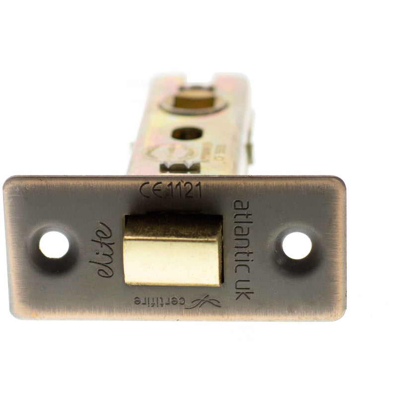 Atlantic Fire-Rated CE Marked Bolt Through Tubular Latch 3" - Antique Copper - ALCE3AC - Choice Handles