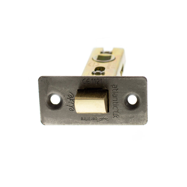 Atlantic Fire-Rated CE Marked Bolt Through Tubular Latch 3" - Distressed Silver - ALCE3DS - Choice Handles