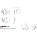 Manital - Standard Turn and Release - Satin Chrome - AQ12SC - Choice Handles