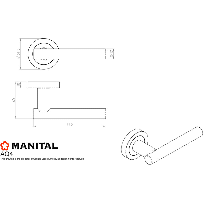 Manital - Calla Lever on Round Rose - Polished Brass - AQ4 - Choice Handles