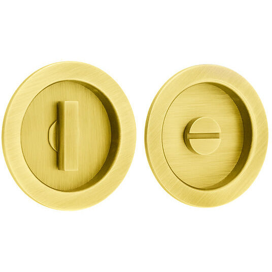 Burlington - 5x12mm Antique Brass Round Concealed Turn and Release - Satin Brass -BUR216SB - Choice Handles