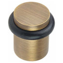 Burlington - Plain Top Floor Mounted Doorstop - Antique Brass -BUR960AB - Choice Handles