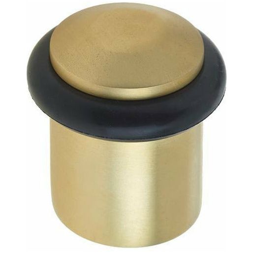 Burlington - Chamfered Top Floor Mounted Doorstop - Satin Brass - BUR961SB - Choice Handles