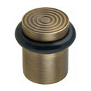Burlington - Reeded Top Floor Mounted Doorstop - Antique Brass -BUR963AB - Choice Handles