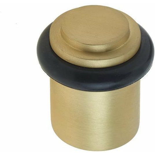 Burlington - Stepped Top Floor Mounted Doorstop - Satin Brass - BUR962SB - Choice Handles