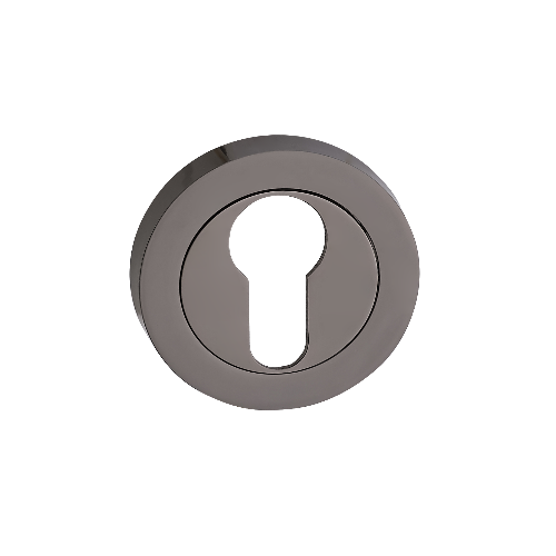 Darcel - Round Euro Profile Escutcheon, Black Nickel - FEESC-BN (Pair) - Choice Handles