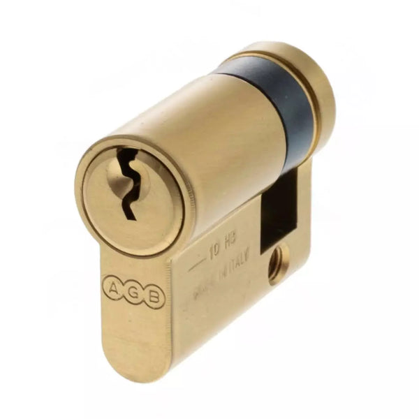 AGB Euro Profile 5 Pin Single Cylinder 30-10mm (40mm) - Satin Brass - C630080525 - Choice Handles