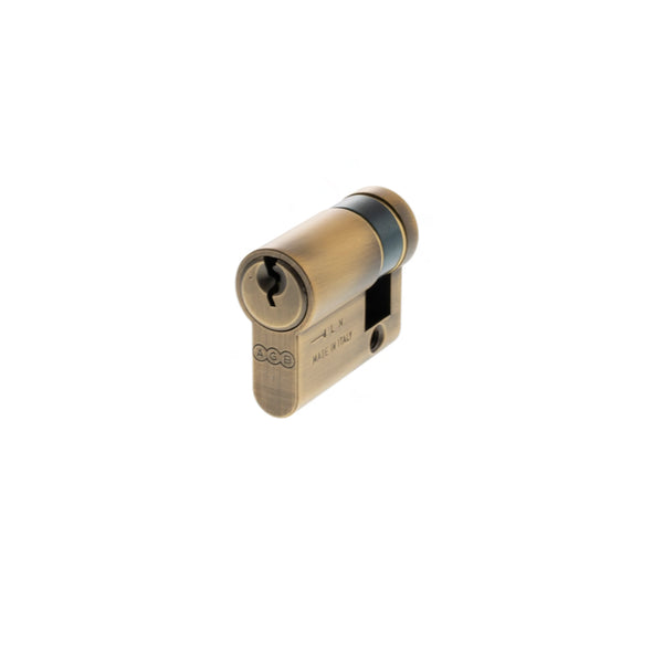 AGB Euro Profile 5 Pin Single Cylinder 35-15mm (45mm) - Matt Antique Brass - C630720530 - Choice Handles