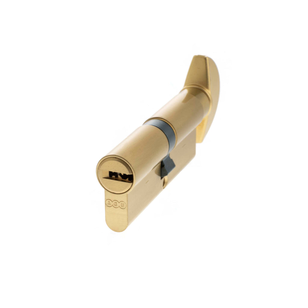 AGB Euro Profile 15 Pin Cylinder Key to Turn 40-40mm (80mm) - Satin Br