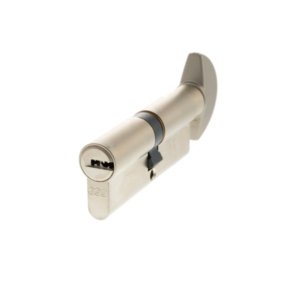 AGB Euro Profile 15 Pin Cylinder Key to Turn 35-35mm (70mm) - Polished Nickel - CA20163030 - Choice Handles