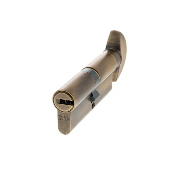 AGB Euro Profile 15 Pin Cylinder Key to Turn 35-35mm (70mm) - Matt Antique Brass - CA20723030 - Choice Handles