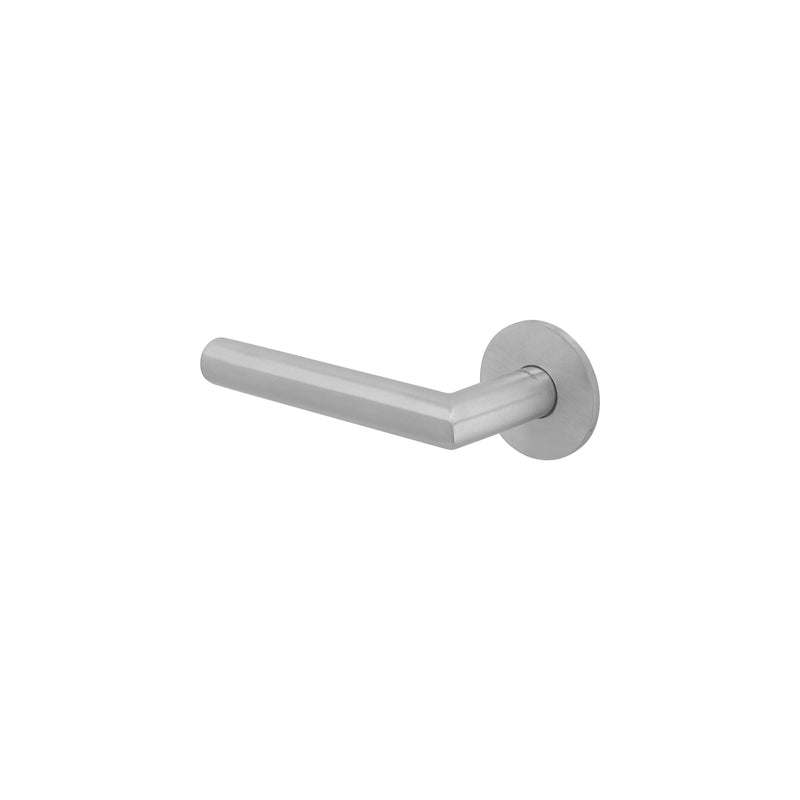 Consort - Premium Mitred Door Lever Handles On Round Rose - Satin Stainless Steel - CH498SSS - Choice Handles