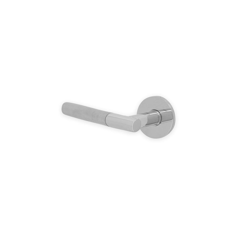Consort - Premium Knurled Door Lever Handles On Round Rose - Mirror Stainless Steel - CH980MSS - Choice Handles