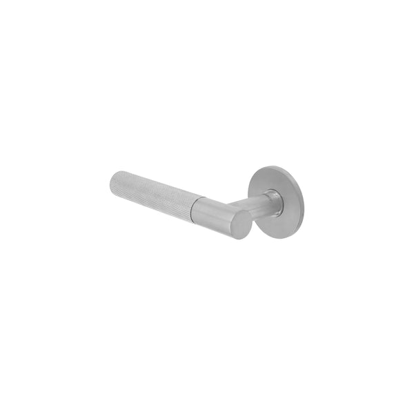 Consort - Premium Knurled Door Lever Handles On Round Rose - Satin Stainless Steel - CH980SSS - Choice Handles