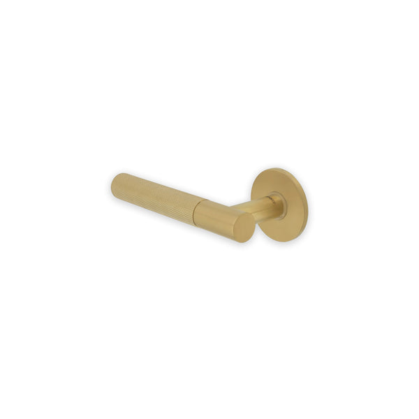 Consort - Premium Knurled Door Lever Handles On Round Rose - Satin Vapour Gold - CH980SVG - Choice Handles