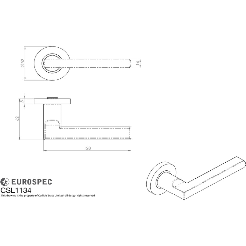 Eurospec - Carlton Lever on Sprung Rose - Satin Stainless Steel - CSL1134SSS - Choice Handles